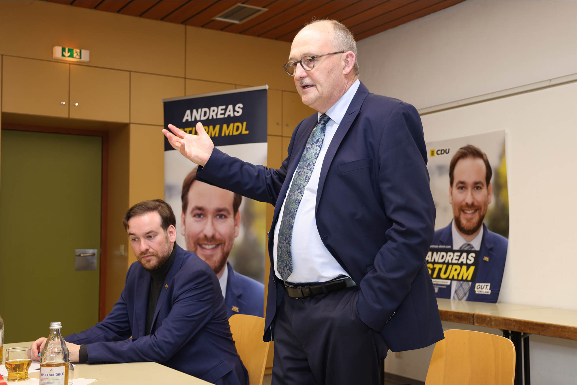 Andreas Sturm MdL und Staatsminister Dr. Michael Meister MdB in Br�hl. (Foto: Matthias Busse)